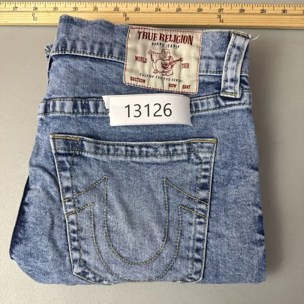 True Religion Ricky Denim Shorts Mens 32 Light Wash Stretch Relaxed Straight